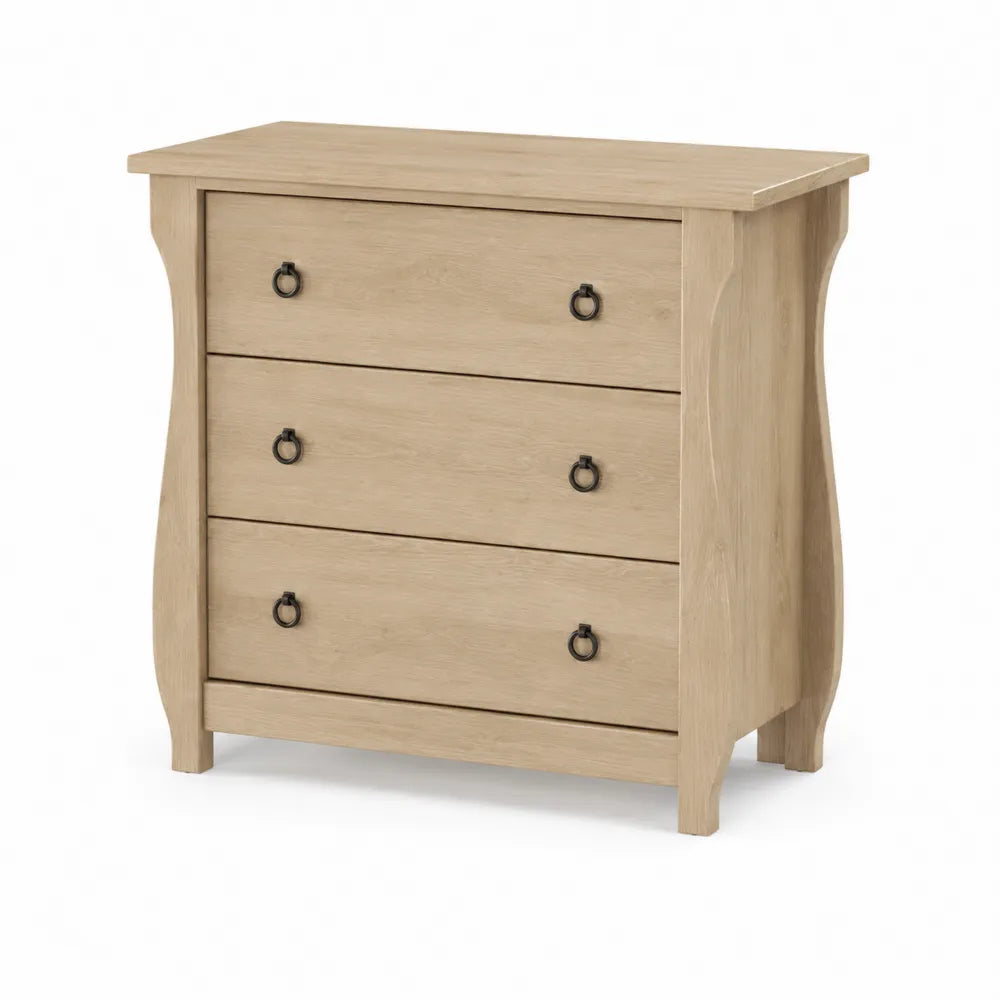 Cassettiera in legno con 3 cassetti beige