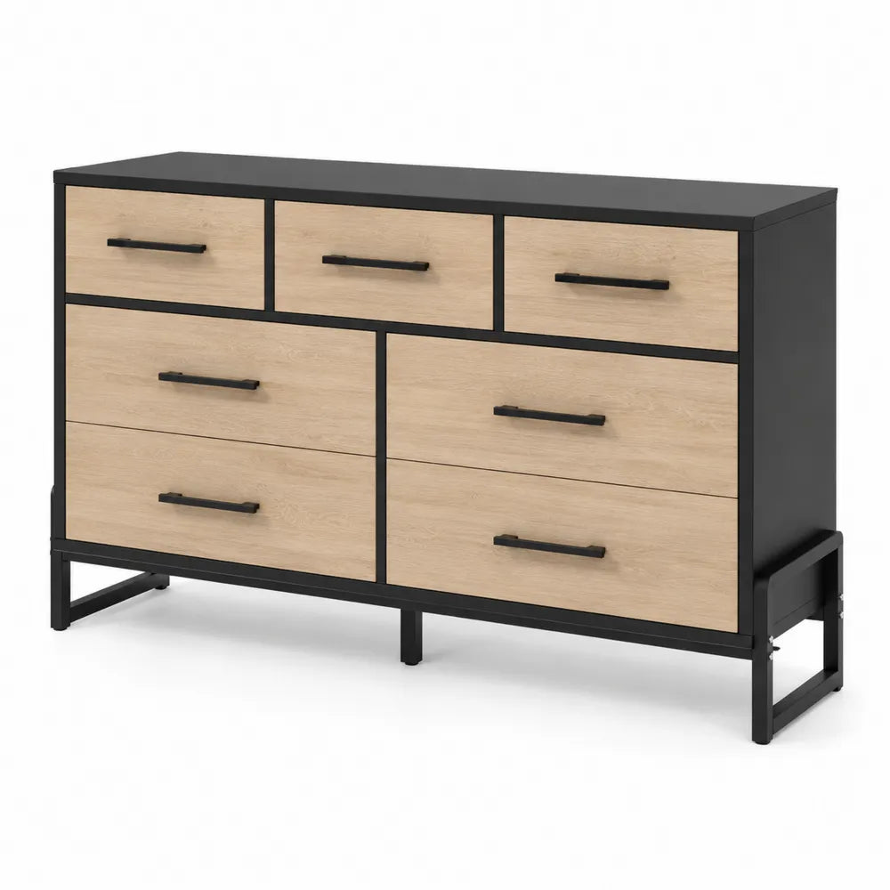 Cassettiera in MDF e Metallo con 7 Cassetti
