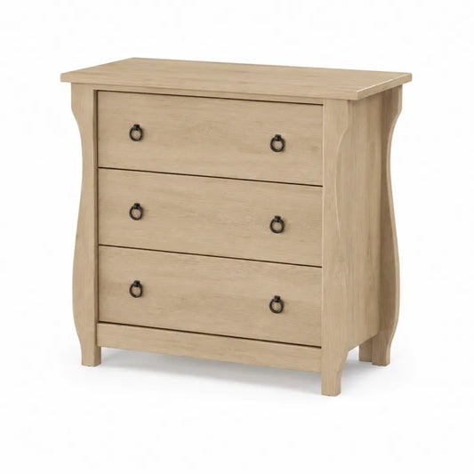 Cassettiera in legno con 3 cassetti beige