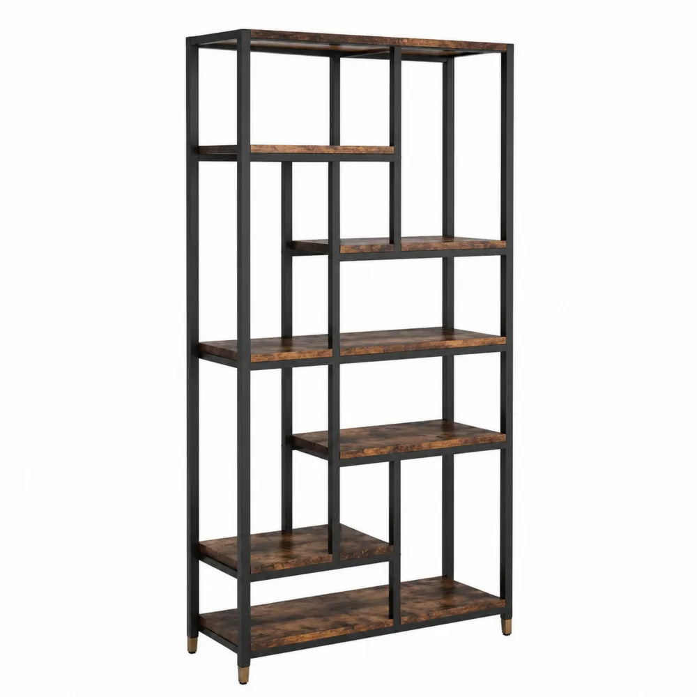 Scaffale in metallo e legno a 6 ripiani 180x100x30 cm