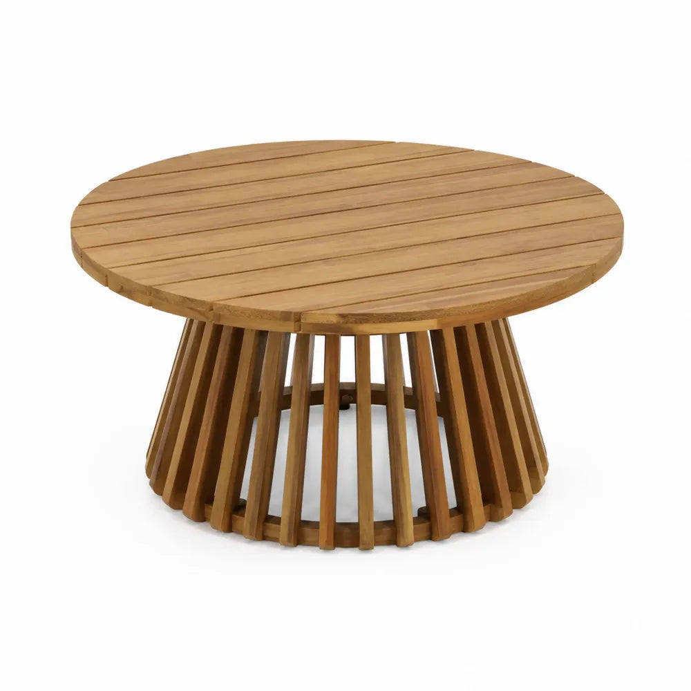 Tavolino Rotondo in Legno di Teak Ø90 cm