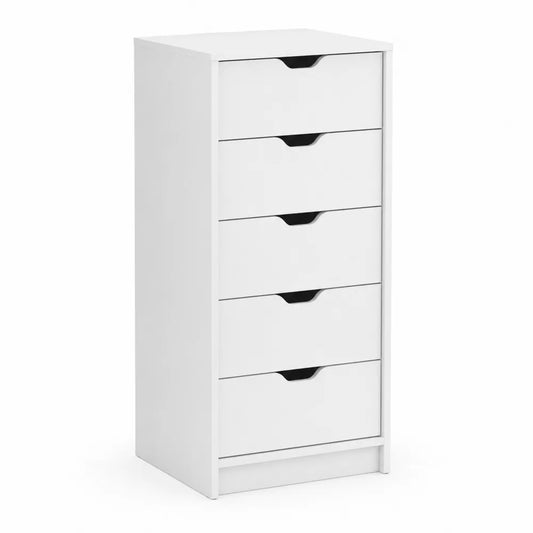 Cassettiera a 5 cassetti in Legno Bianco